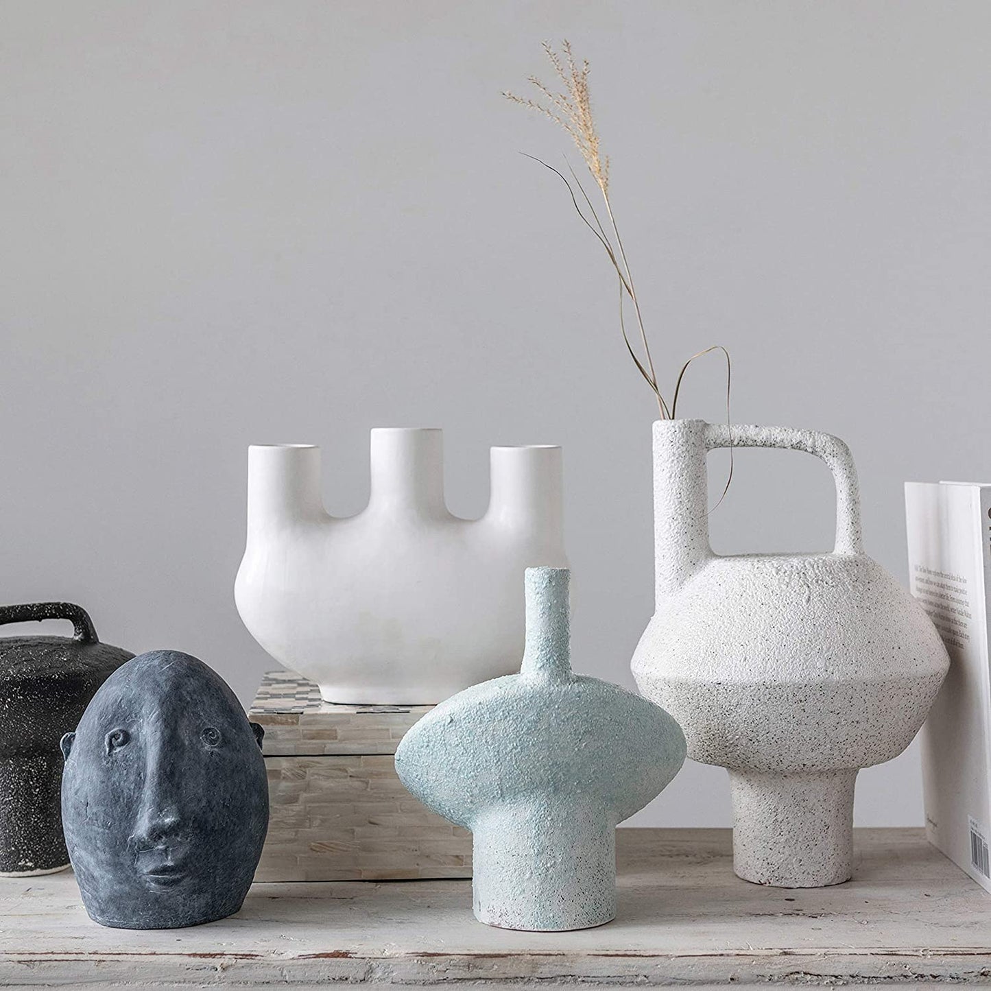 Stoneware Vase, Matte White