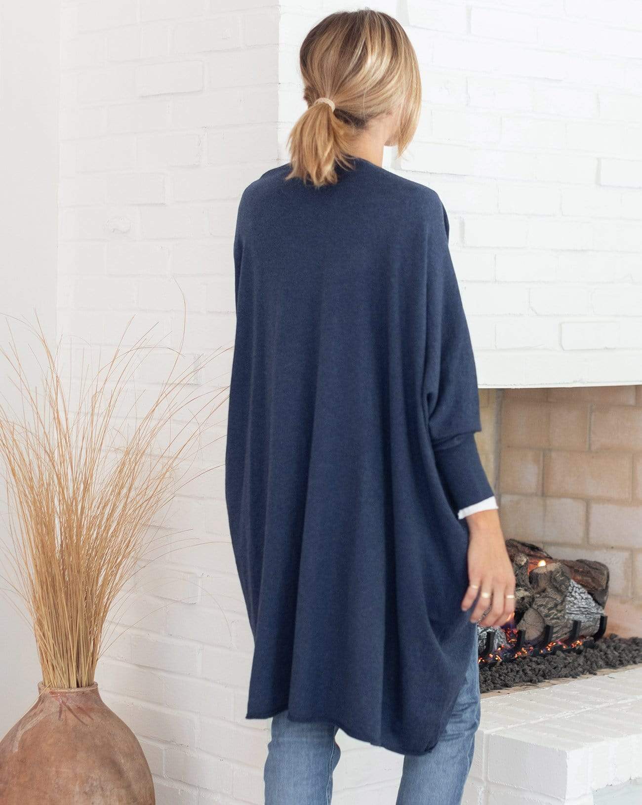 Chelsea Cotton Cashmere Kimono-Chambray