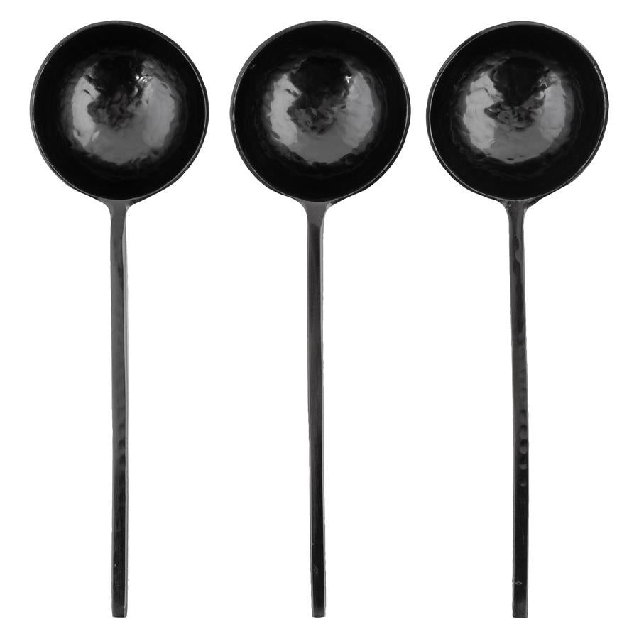 S/3 Black Metal Spoons