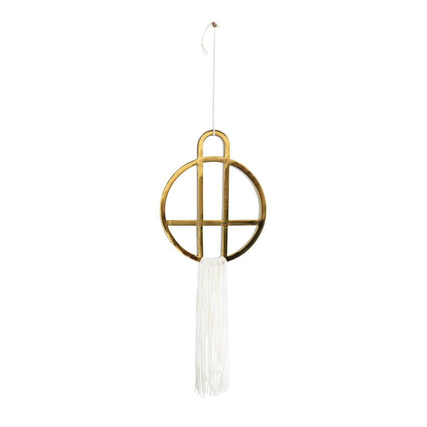 Brass Wall Decor with Fringe