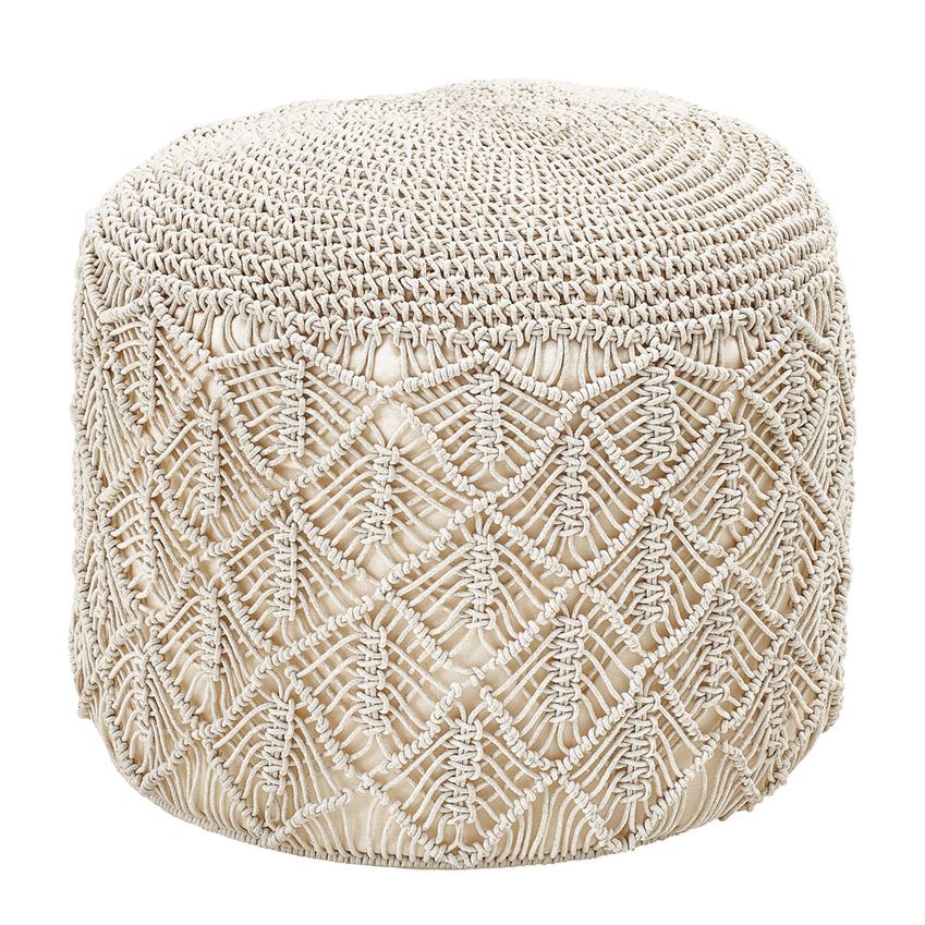 Cotton Macramé Pouf