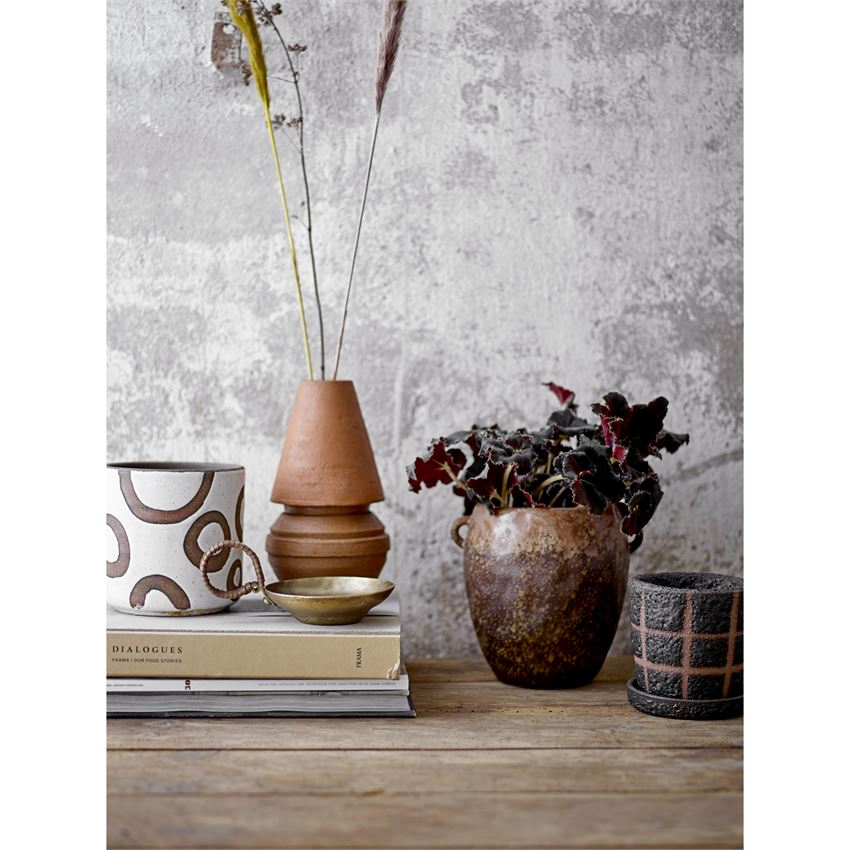 4-3/4" Rnd Terracotta Planter White Distressed
