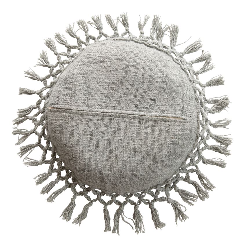 Round Cotton Pillow w/ Tassels