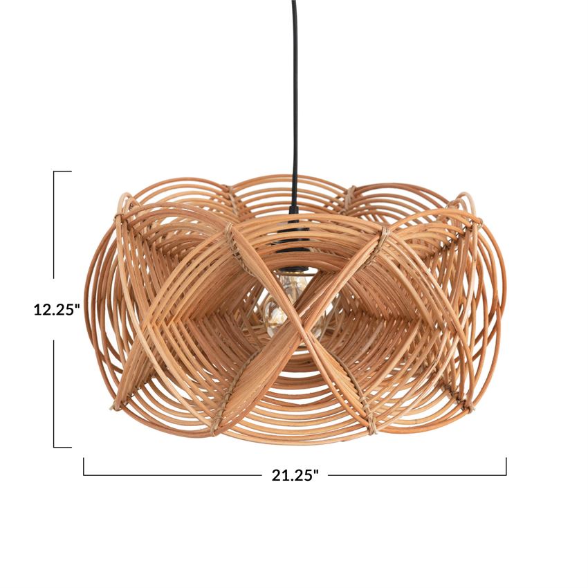 Round Rattan Pendant Light