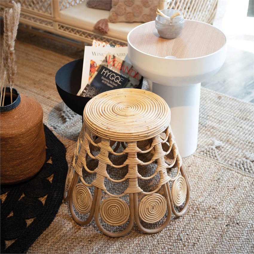 Tapered Rattan Stool