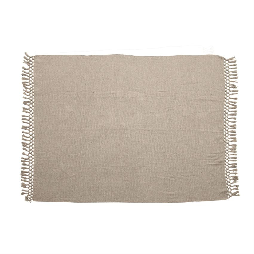 Woven Recycled Cotton Throw w/ Tassels