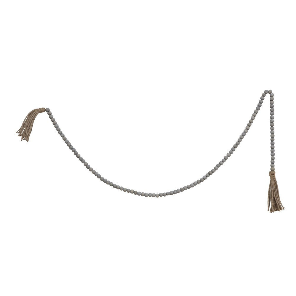 72"L Jute & Wood Bead Garland