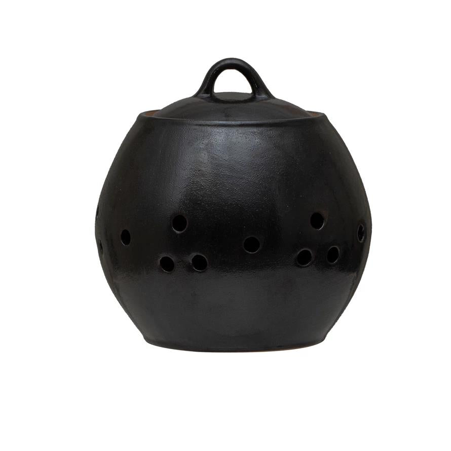 Stoneware Garlic Keeper w/ Lid