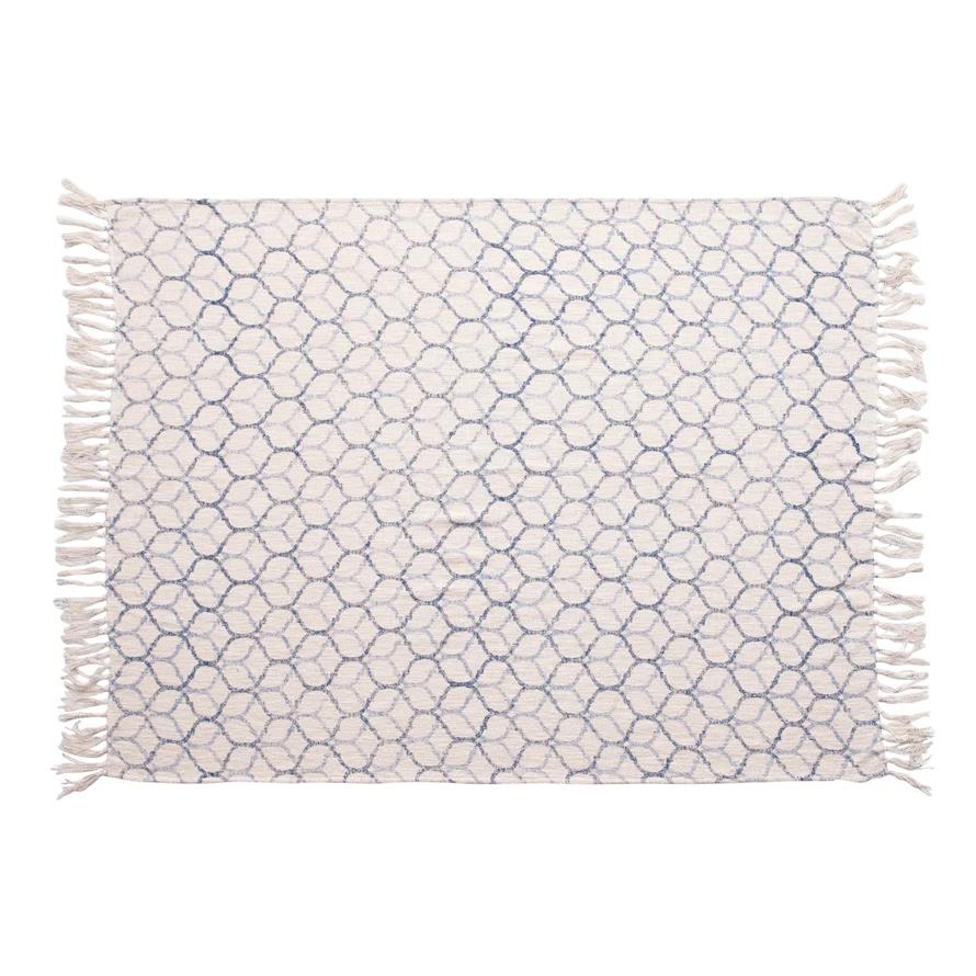 Stonewashed Throw w/ Ogee Pattern & Tassels