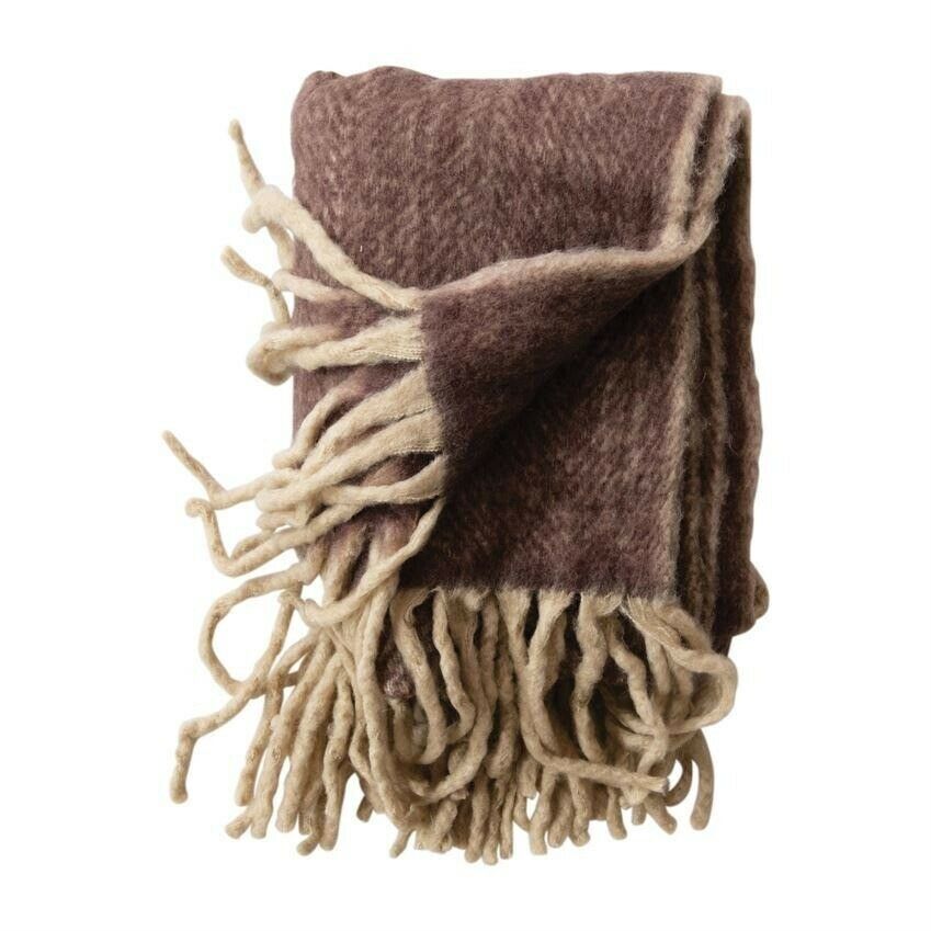 Wool & Acrylic Throw w/Fringe