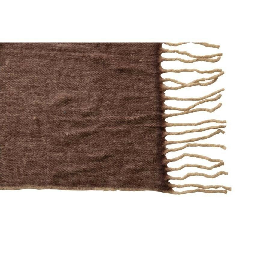Wool & Acrylic Throw w/Fringe