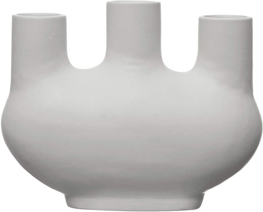 Stoneware Vase, Matte White