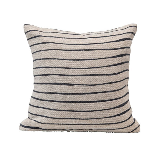 20" Square Cotton Striped Pillow