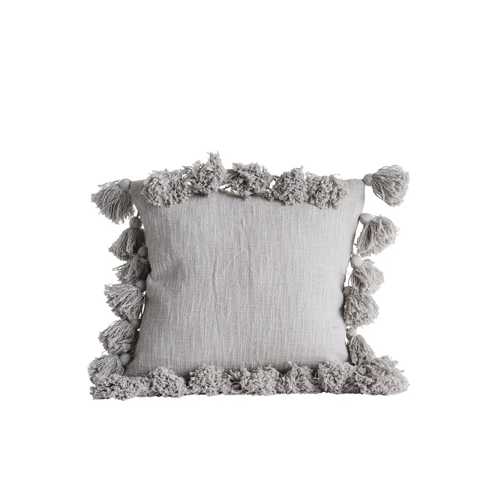 18" Square Cotton Pillow w/ Tassels