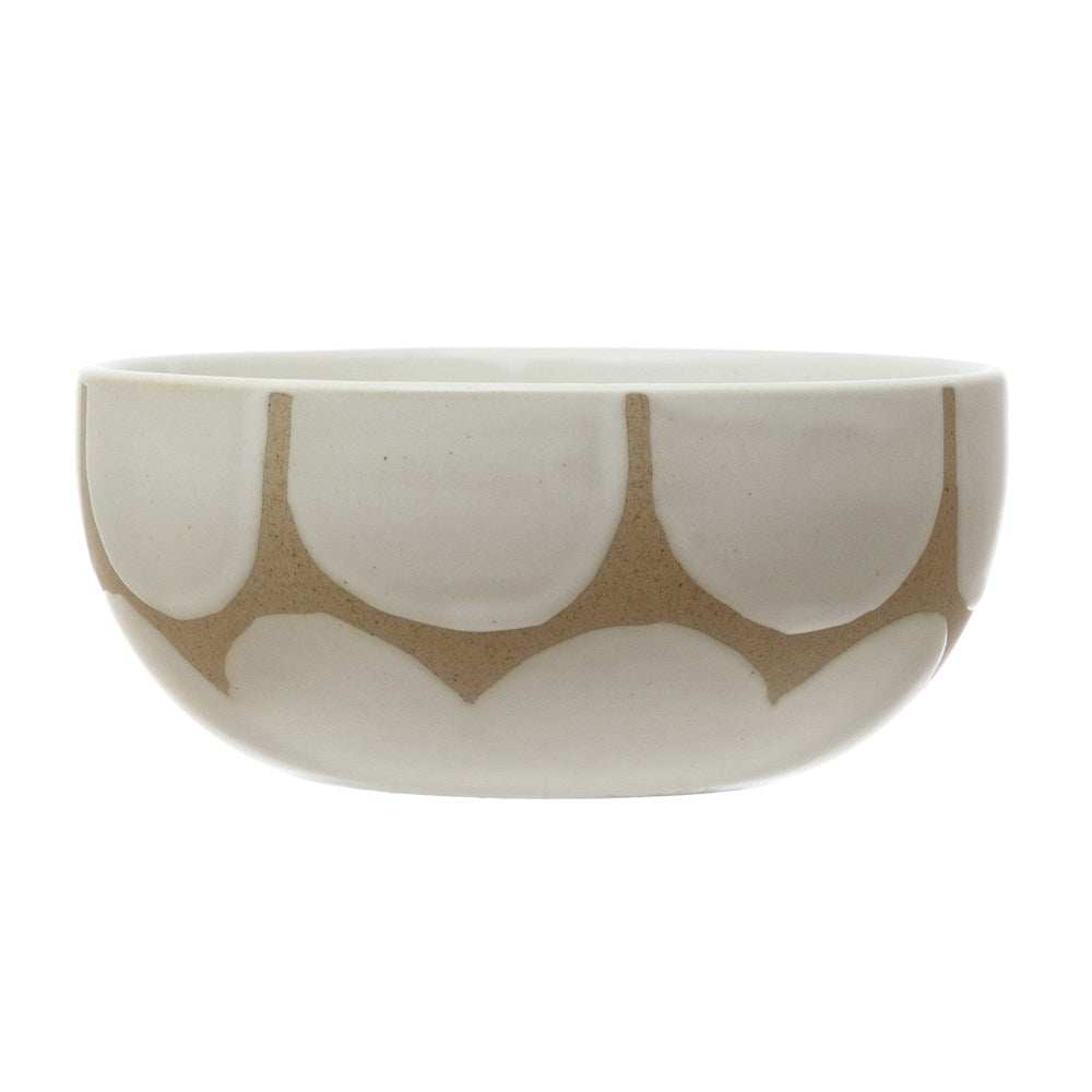Stoneware Bowl w/ Scallop Design