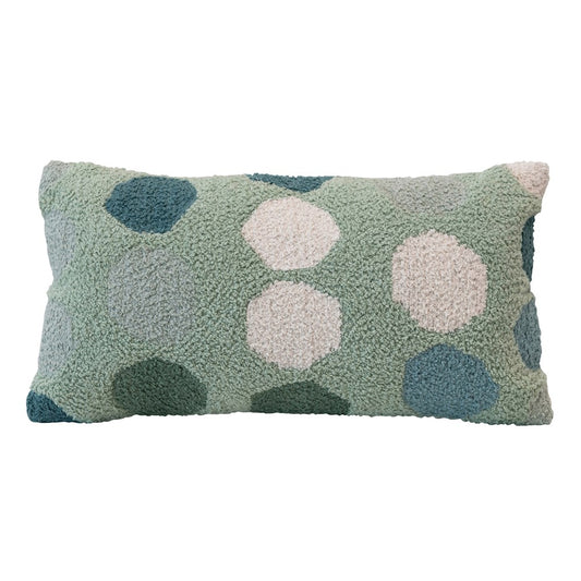Woven Cotton Lumbar Pillow w/Dots